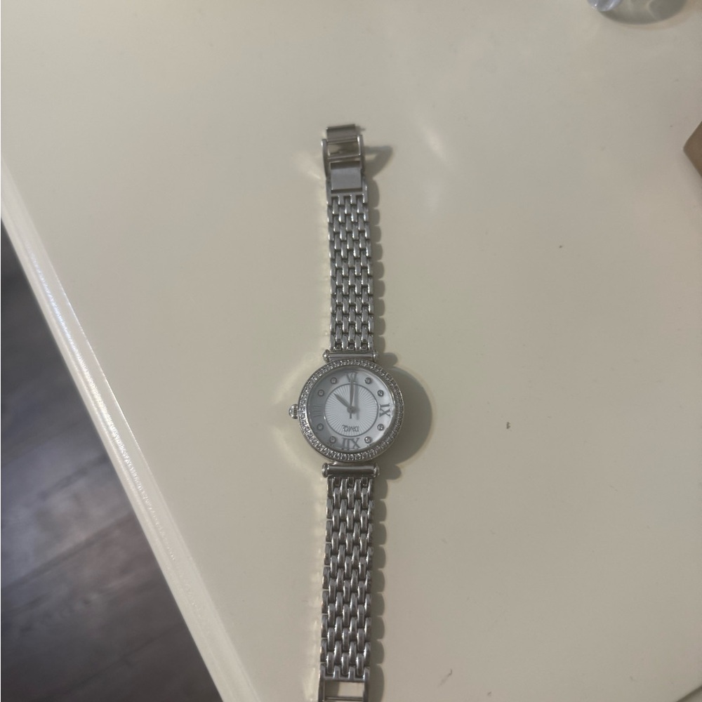 Silver Watch with Crystal Accents